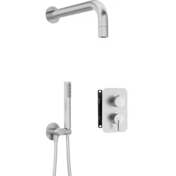 DEANTE Neo Unterputz-Duschset mit Mischer-BOX und Handbrause, Chrom, Einhebelmischer, Messing