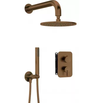 DEANTE Neo Unterputz-Duschset mit Mischkasten und Kopf - Chrom, 250x250mm Regendusche, Handbrause, Einhebelmischer