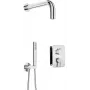 DEANTE Neo Nero Unterputz-Duschset mit Mischer BOX und Handbrause, Matt Schwarz, 250 mm Regendusche