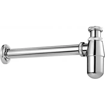 DEANTE NHC_031I Flaschensiphon für Waschbecken, Weiß, G 1 1/4 inch Zulauf, 32 mm Ablauf, höhenverstellbar, EN 274