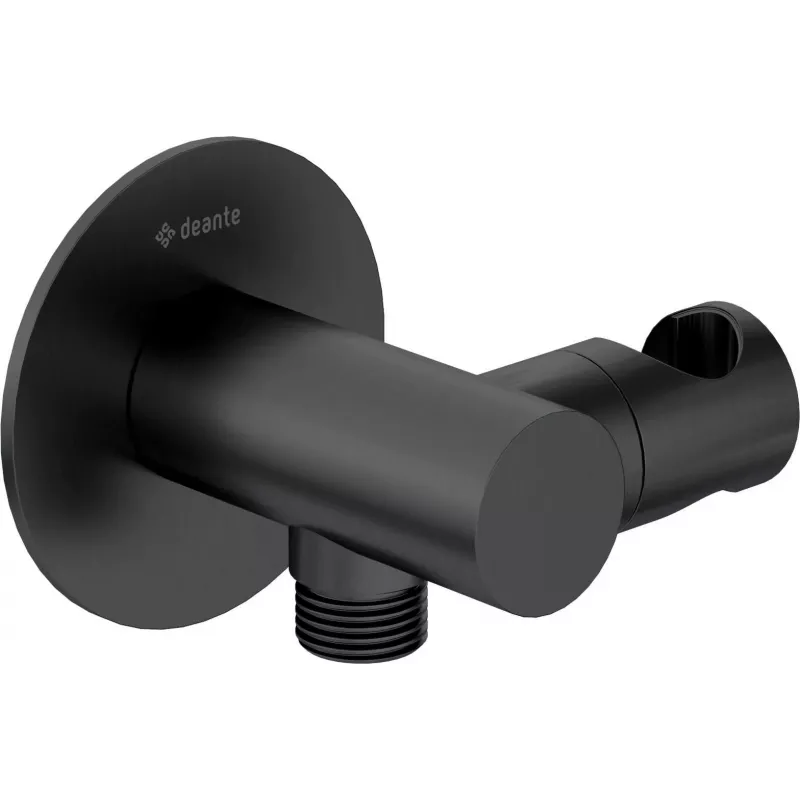 DEANTE Round Angled Connector with Handset Holder - Black