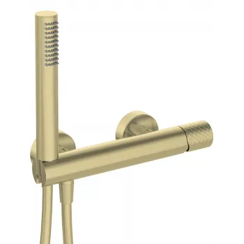 DEANTE Duscharmatur mit Brauseset - Wandmontierte Einhebel-Wannenarmatur, Matt Schwarz, Messing, 2-Loch, 150 mm Anschlussabstand, Keramikkartusche, Regenhandbrause, Anti-Kalk