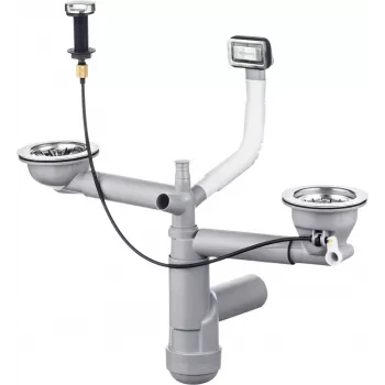 DEANTE Siphon für 1,5- und 2-Becken Granitspüle - Space-Saver