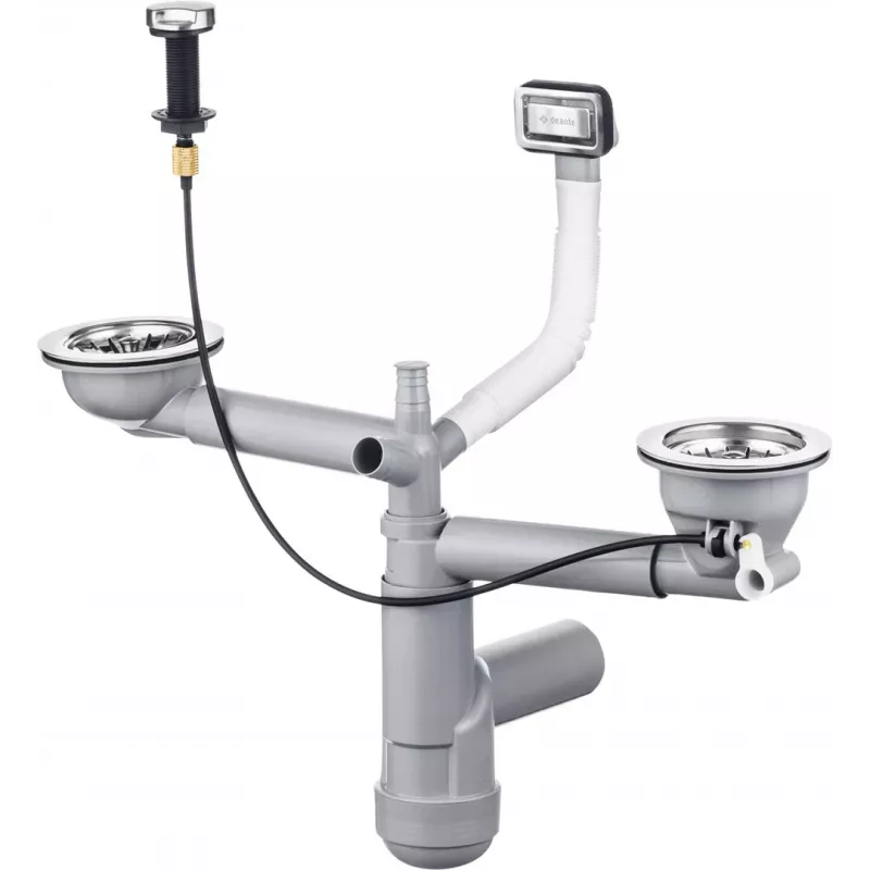 DEANTE Siphon für 1,5- und 2-Becken Granitspüle - Space-Saver