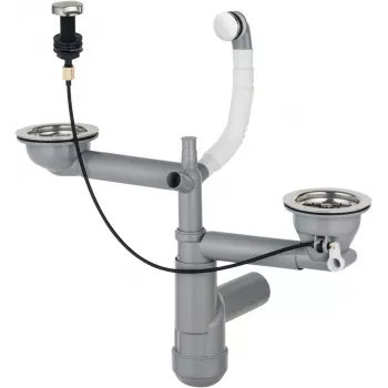 DEANTE Siphon für 1,5- und 2-Becken Granitspüle - Space-Saver