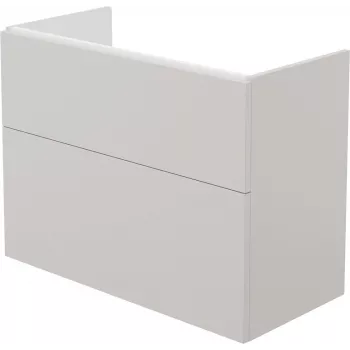 DEANTE Smart Wandmontierter Waschtischunterschrank ohne Waschtischplatte, Weiß Hochglanz, 2 Soft-Close-Schubladen, 60 cm
