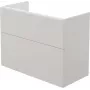 DEANTE Smart Wandmontierter Waschtischunterschrank ohne Waschtischplatte, Weiß Hochglanz, 2 Soft-Close-Schubladen, 60 cm