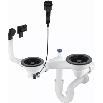 DEANTE Space-Saver Siphon für 1,5- und 2-Becken Granitspüle