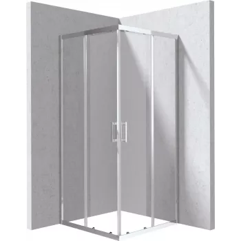 DEANTE Quadratische Duschkabine 80x80 cm Chromrahmen Doppelte Schiebetüren