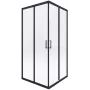 DEANTE Eckdusche 90 cm, Schwarz Matt, Doppelte Schiebetüren