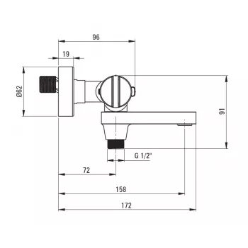 DEANTE Thermostatische Badewannenarmatur Schwarz Wandmontiert Messing