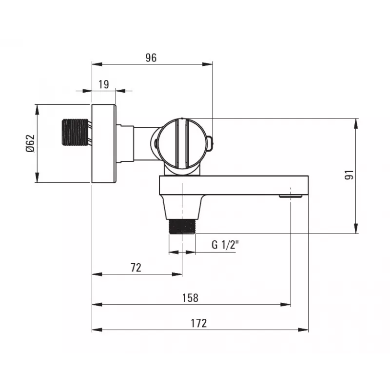 DEANTE Thermostatische Badewannenarmatur Schwarz Wandmontiert Messing