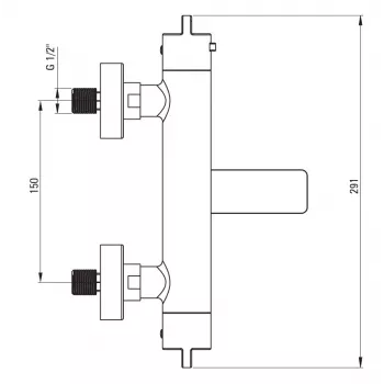 DEANTE Thermostatische Badewannenarmatur Schwarz Wandmontiert Messing
