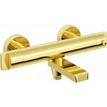 DEANTE Thermostatische Badewannenarmatur Matt Schwarz 2-Loch Wandmontage