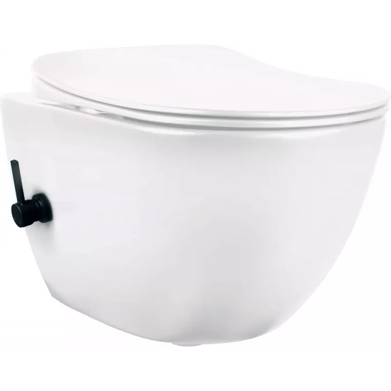 DEANTE Toilette mit Bidetfunktion - mit Einhebelmischer, Stand-WC, Dual Flush, Weiß