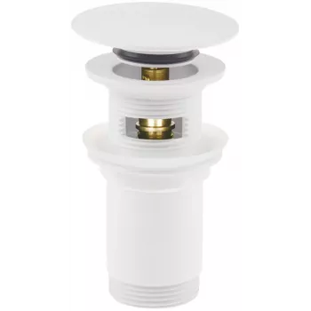 DEANTE Universal Waschbecken-/Bidet-Stöpsel mit Hülse und Kette - Schwarzes Gummi, Chromring