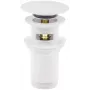 DEANTE Universal Waschbecken-/Bidet-Stöpsel mit Hülse und Kette - Schwarzes Gummi, Chromring