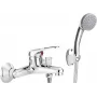 DEANTE Wand-Wannenarmatur mit Brauseset, Chrom, 2-Loch, Messing, 35 mm Keramikkartusche
