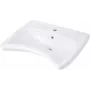 DEANTE Wand-Waschbecken aus Keramik mit Armaturenbereich, Cersanit White, 1 mittiges Loch, Überlauf, rechteckig