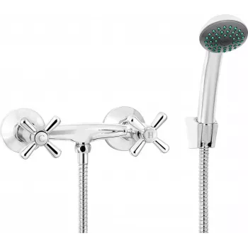 DEANTE Wandmontierte Duscharmatur mit Brauseset - Chrom, Einhebelmischer, Serie Arnika