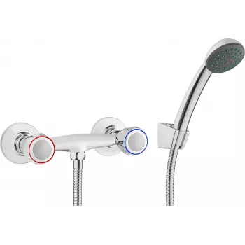 DEANTE Wandmontierte Duscharmatur mit Brauseset - Matt Schwarz