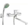 DEANTE Wandmontierter Waschtisch- und Wannenmischer mit Brauseset, Matt Schwarz, Einhebelmischer, Messing