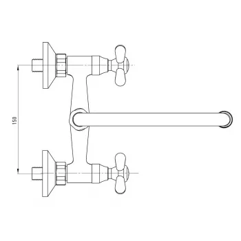 DEANTE Wand-Waschtischmischer Matt Schwarz Arnika Serie
