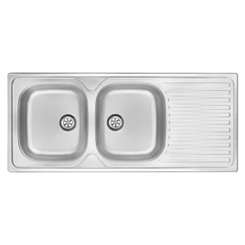 DEANTE ZEU 3210 2-Bowl Stainless Steel Kitchen Sink with Drainer