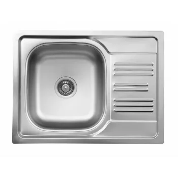 DEANTE ZEX 011A 1-Bowl Granite Composite Sink with Drainer, Onyx Black, 620x500 mm