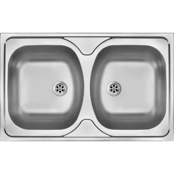 DEANTE ZM5 0200 2-Bowl Stainless Steel Overlay Sink - Brushed Finish