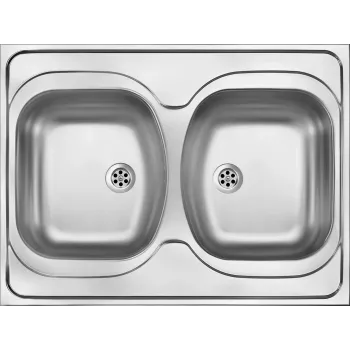 DEANTE ZM6 Spülbecken aus Edelstahl, 2 Becken, zum Einbauen