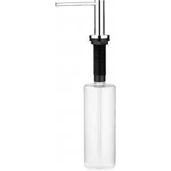 DEANTE ZZZ 00DD Spülmittelspender mit Schwammhalter, 350 ml, Schwarz