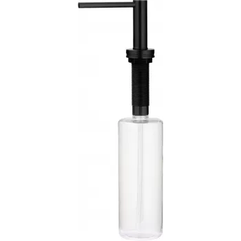 DEANTE ZZZ N0DD Spülmittelspender mit Schwammhalter, 385 ml, Grau/Schwarz, rutschfeste Basis, Einhand-Pumpe