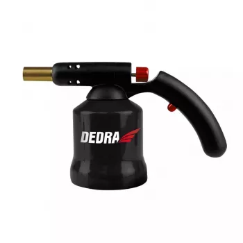 DEDRA 31A020 Gaskartuschen-Brenner mit Piezo-Zündung, 1300°C, Anti-Flare, einstellbare Flamme, Butan EN417