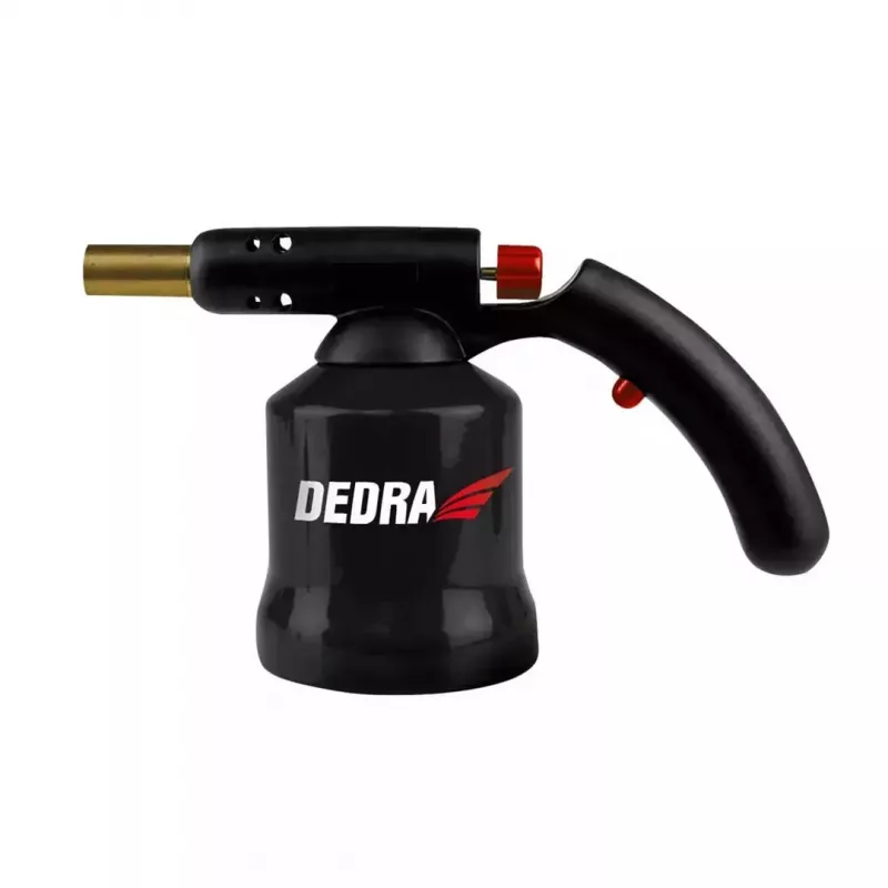 DEDRA 31A020 Gaskartuschen-Brenner mit Piezo-Zündung, 1300°C, Anti-Flare, einstellbare Flamme, Butan EN417