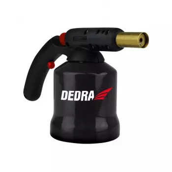 DEDRA 31A020 Gaskartuschen-Brenner mit Piezo-Zündung, 1300°C, Anti-Flare, einstellbare Flamme, Butan EN417