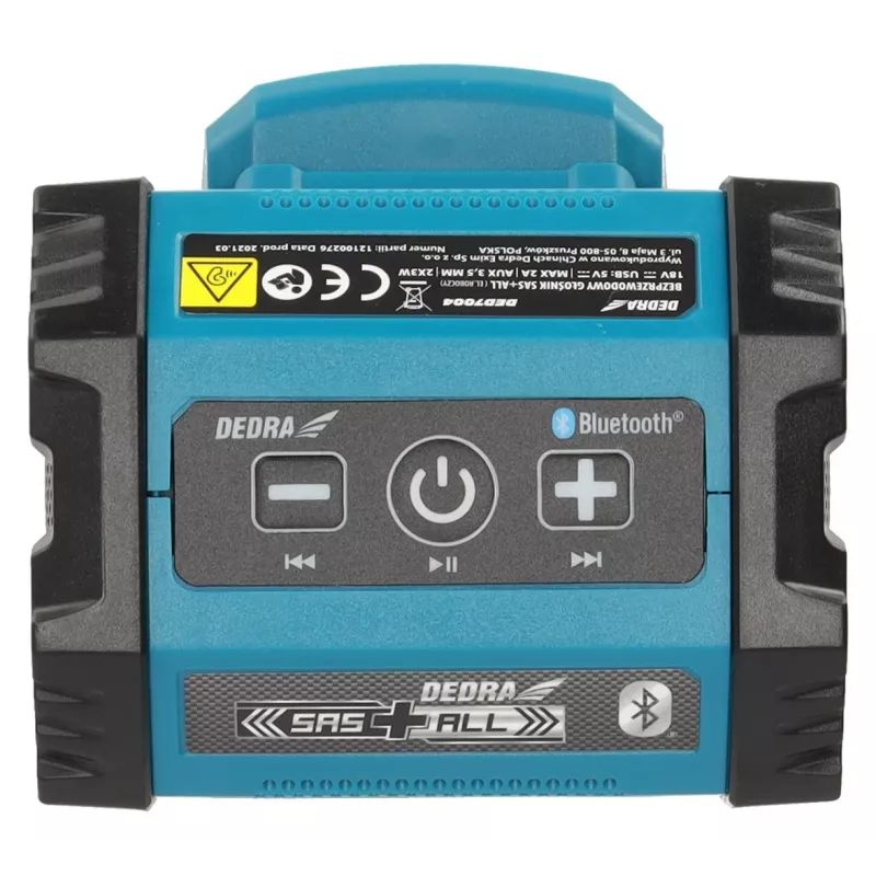 DEDRA DED7004 Tragbarer Bluetooth-Lautsprecher 20W Blau IPX5 TWS FM USB-C
