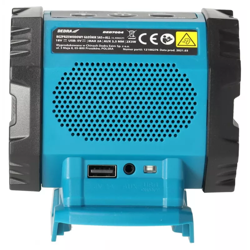 DEDRA DED7004 Tragbarer Bluetooth-Lautsprecher 20W Blau IPX5 TWS FM USB-C