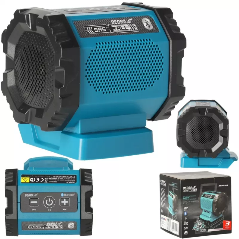 DEDRA DED7004 Tragbarer Bluetooth-Lautsprecher 20W Blau IPX5 TWS FM USB-C
