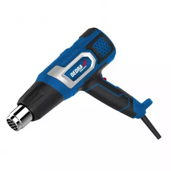 DEDRA Heißluftpistole 2000W mit 3-stufiger Temperatureinstellung, 4 Düsen und Spachtel