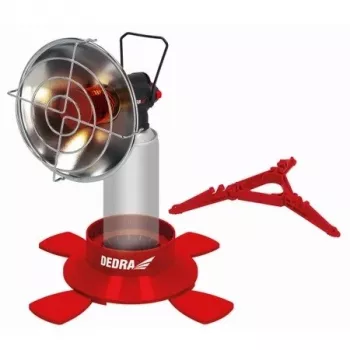 DEDRA Radiator für Kartusche 7/16'' – verchromter Stahl-Gasheizer-Aufsatz, Strahlungswärme, EN417-Gewinde, Silber