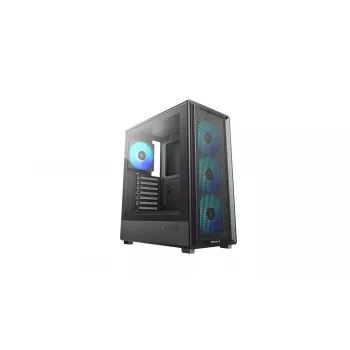 Deepcool CC550 4F Mid-Tower-Gehäuse, 4x 120mm LED-Lüfter, gehärtetes Glas, Schwarz