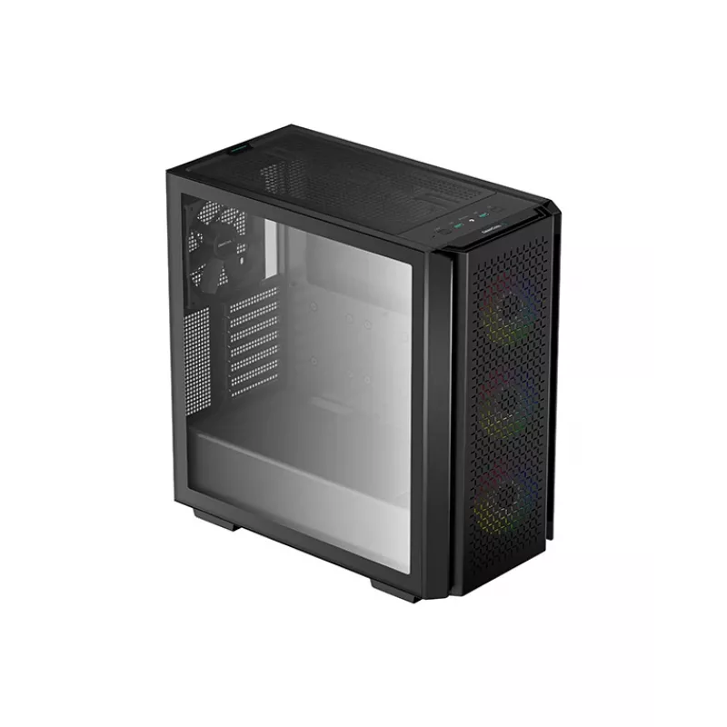 Deepcool CG560 Mid Tower Gehäuse mit gehärtetem Glas-Seitenfenster, Schwarz