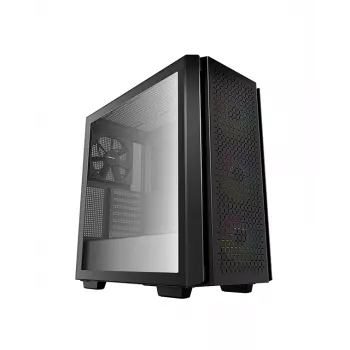 Deepcool CG560 Mid Tower Gehäuse mit gehärtetem Glas-Seitenfenster, Schwarz