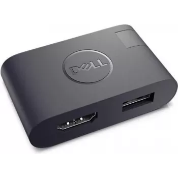 Dell DA20 USB-C Mobiler Adapter - HDMI, VGA, Gigabit Ethernet, USB 3.0, Schwarz V1J4H