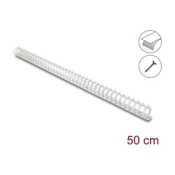 Delock 22072 Flexibler Kabelkanal, selbstklebend & schraubbar, 25 x 26 mm, 50 cm, Grau