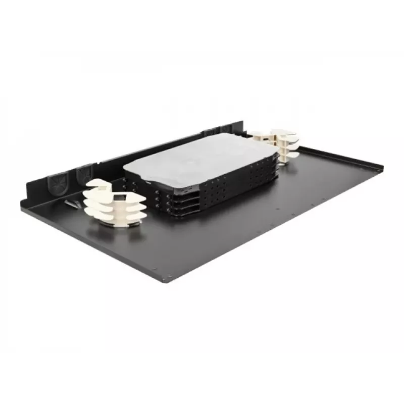 Delock 43350 19 Zoll 2U Rack-Montage Glasfaser-Spleißbox, 96 Fasern, LC Duplex, Schwarz