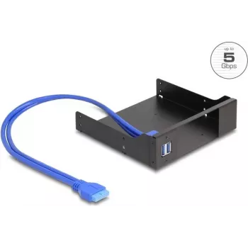 Delock 5,25 Zoll Metall-Einbaurahmen für Slim-Bay-Wechselrahmen mit USB 5 Gbps (18006)