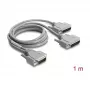 Delock Adapter Y-Kabel Seriell RS-232 LFH D-Sub HD 60 Pin Stecker auf 2x D-Sub 25 Pin Stecker, 1 m, Grau