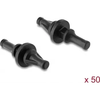 Delock Antivibrations-Silikonhalterungen für Lüfter, kurz, 50 Stück, Schwarz (60985)